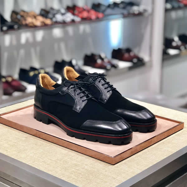 Christian Louboutin Black New 2020 High Quality Leather Shoes Men Flats Fashion Men's Casual Shoes Brand Man Soft Comfortable Lace up